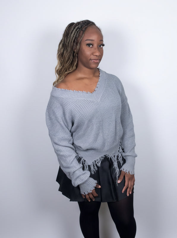 Distressed With You Sweater Top