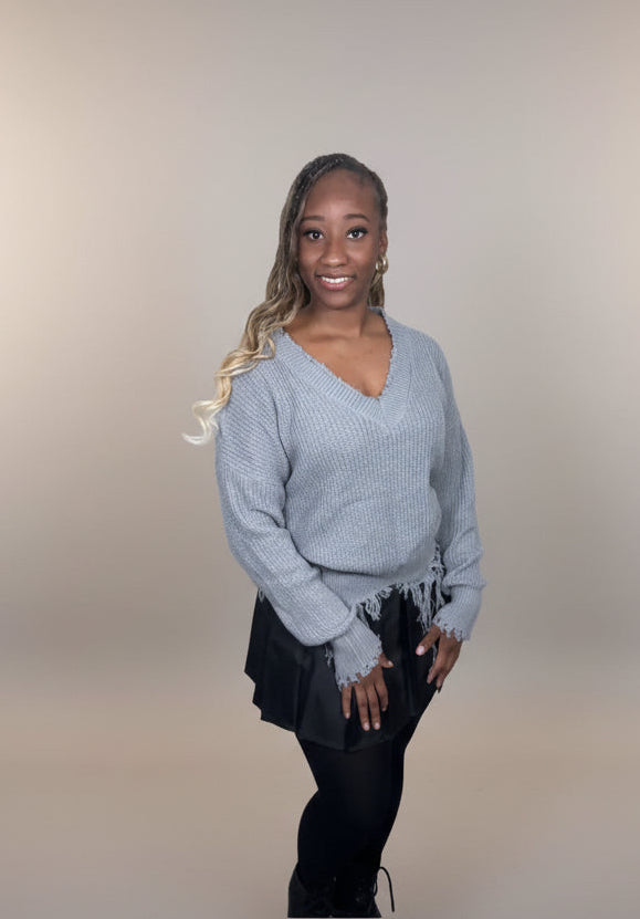 Distressed With You Sweater Top